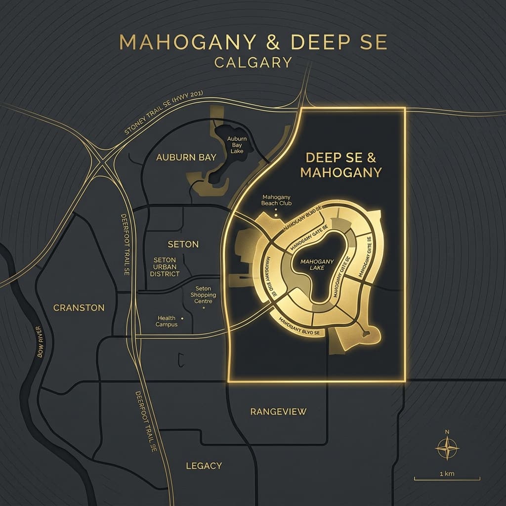 Mahogany Calgary Studio Location Map